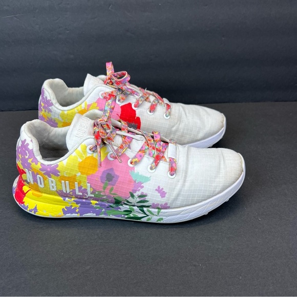 NOBULL Sneakers Women's Size 12 Floral Athletic Shoes - White and Multicolor - Picture 1 of 9